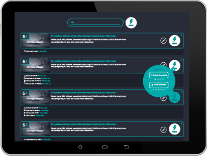 almighty press content log list on an ipad